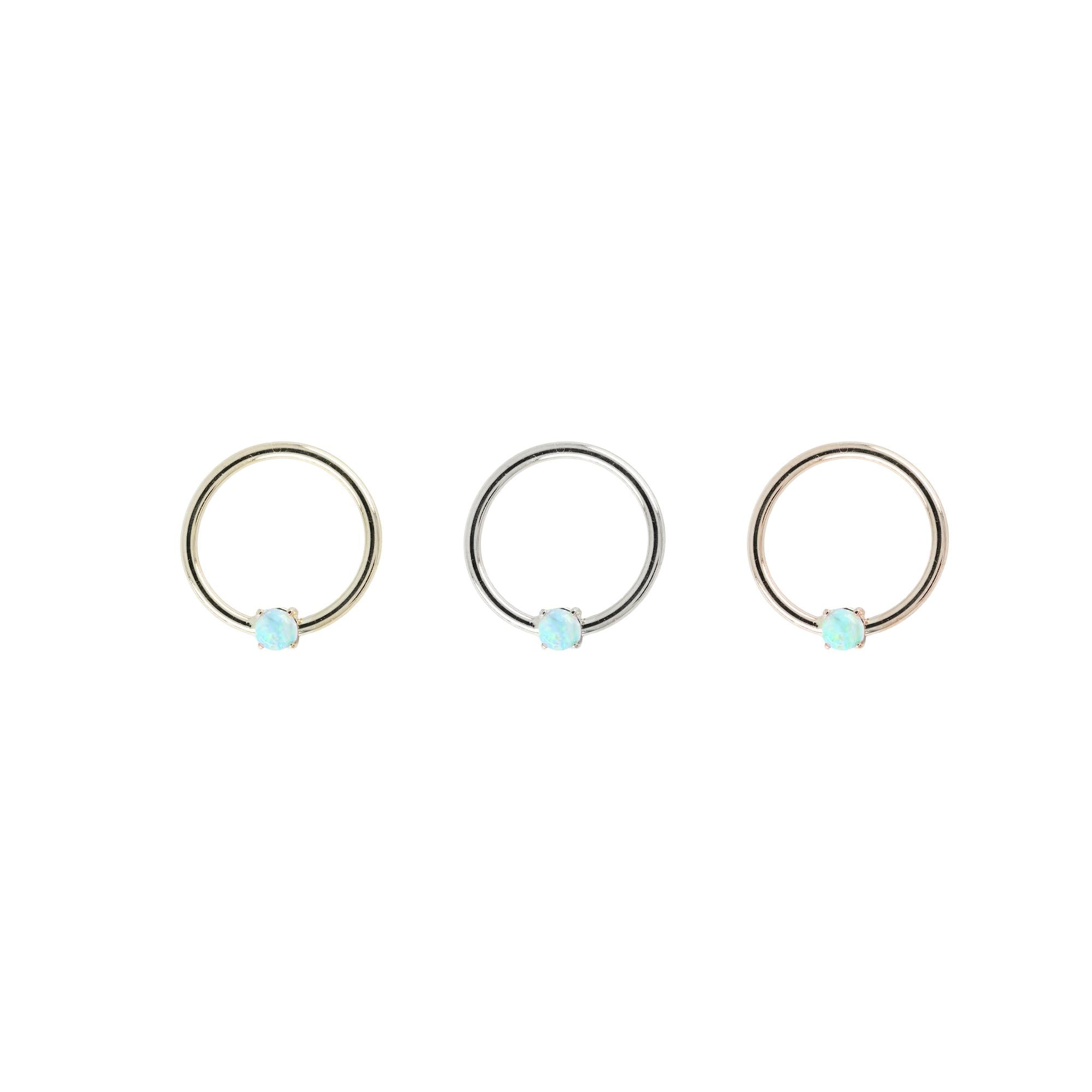 18G Fixed 3/8 Gem Seam Rings