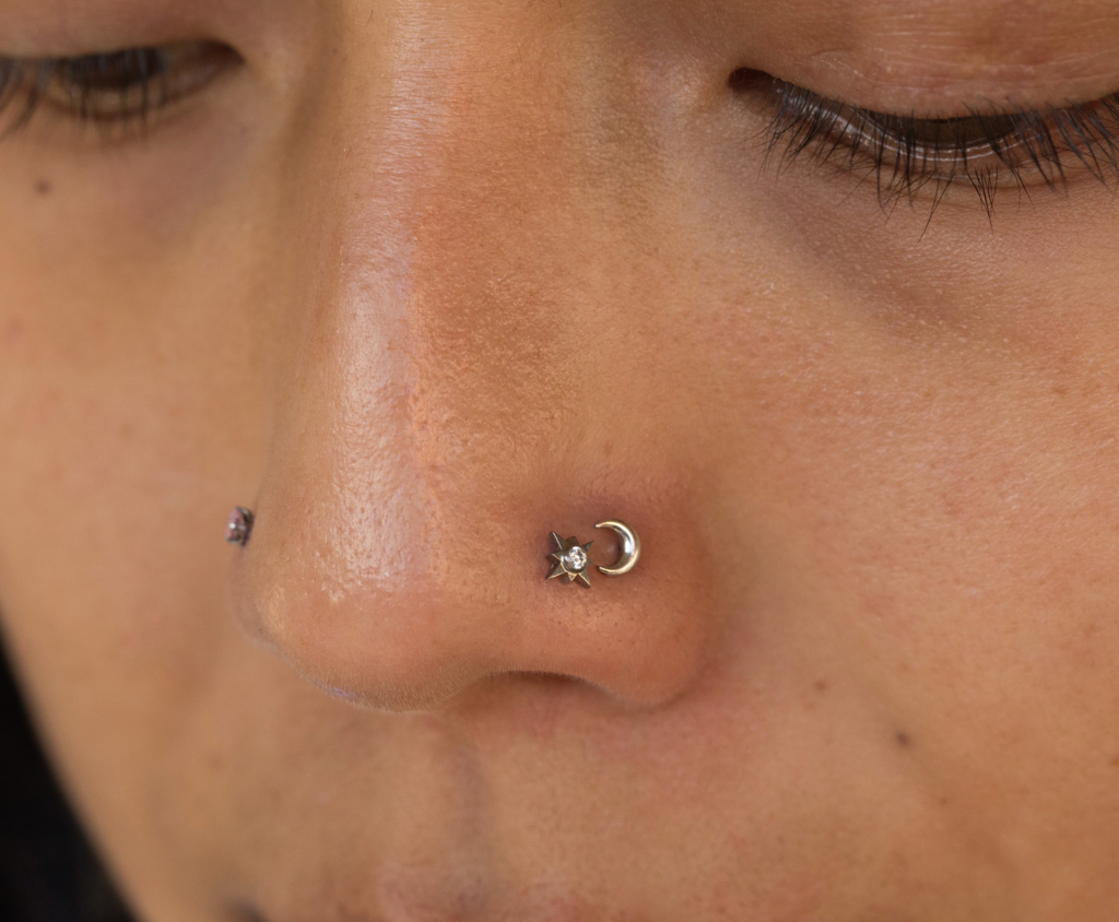 Titanium CZ Bezel Twinkle Star