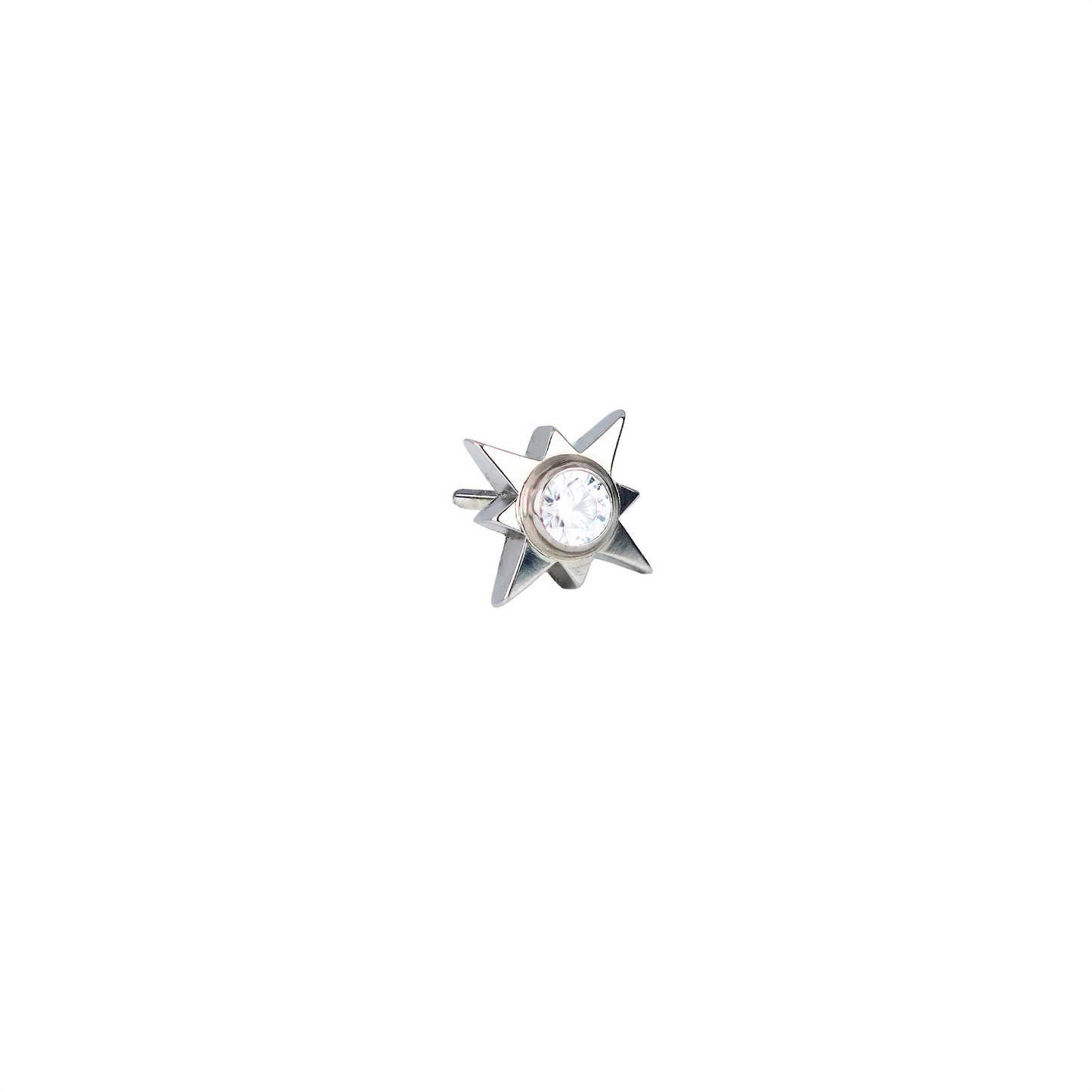 Titanium CZ Bezel Twinkle Star - 5mm- 1.5mm Gem