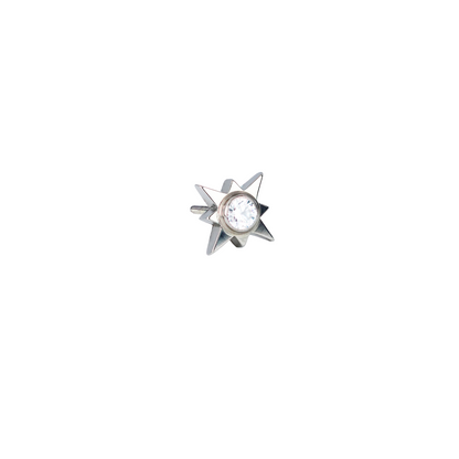 Titanium CZ Bezel Twinkle Star - 5mm- 1.5mm Gem