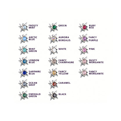 Titanium CZ Bezel Twinkle Star - 5mm- 1.5mm Gem